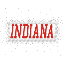 Red Indiana Flock & Rhinestone T-Shirt Transfer